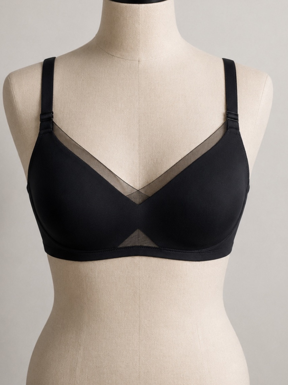 Honeylove Crossover Bra Black/Nude Size L . Convertible Straps